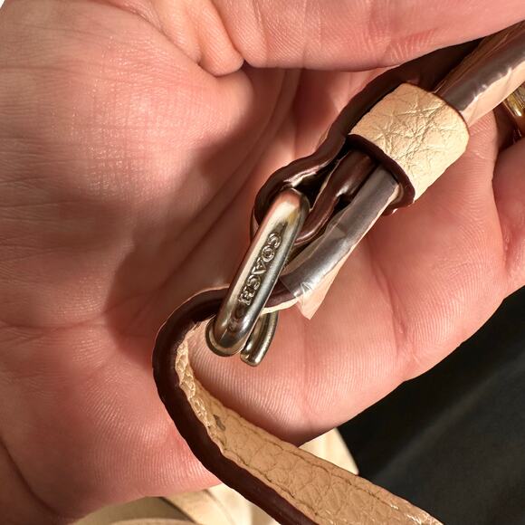 COACH COACHTOPIA Dinky Cloud Bag Mini Micro Wavy Leather Cream Chain Link Strap - Picture 8 of 15